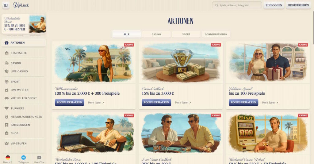 VIPLuck Bonusaktionen